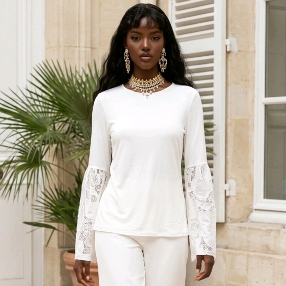 Penelope Rose White Lace Back Tunic